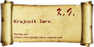 Krajcsik Imre névjegykártya